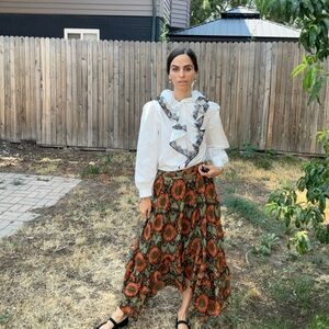 Sold - Ulla Johnson 
Printed Midi Length Skirt
Size: S